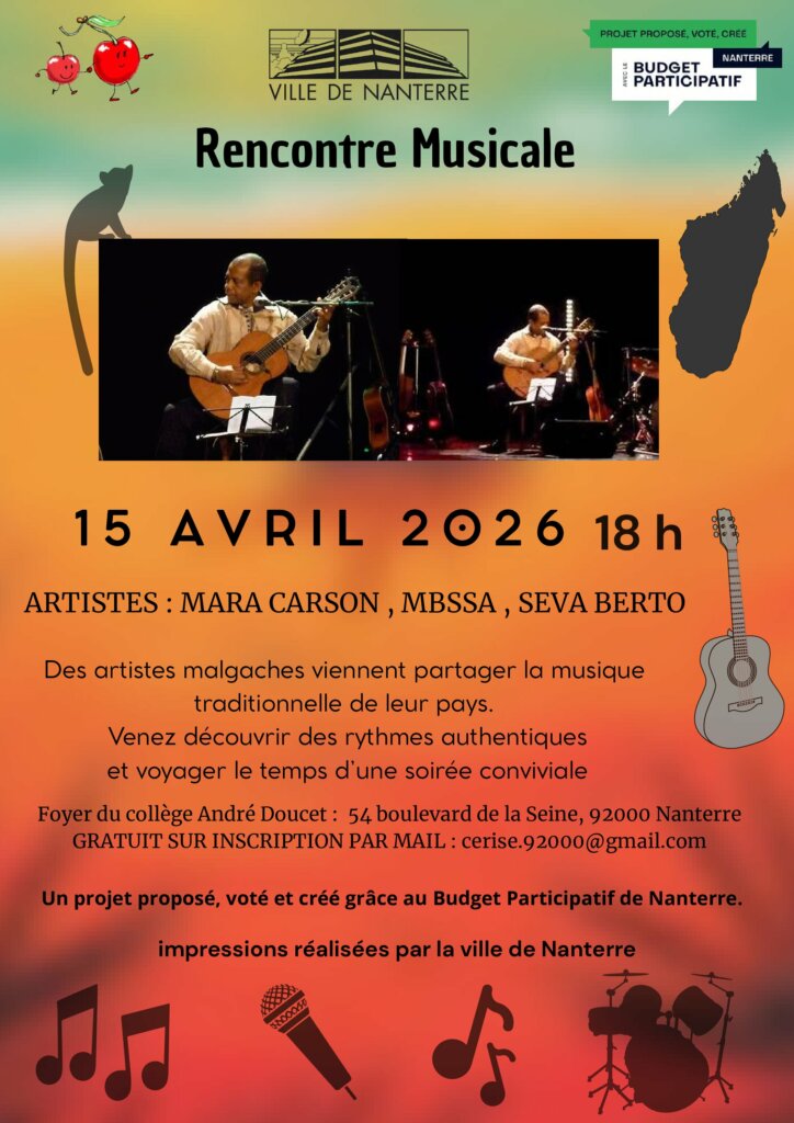 Affiche rencontre musicale Mara Carson 15.04.2026